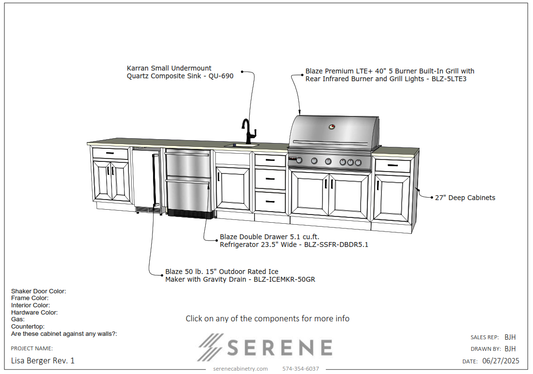 Custom Kitchen for Lisa Berger - 50% Down