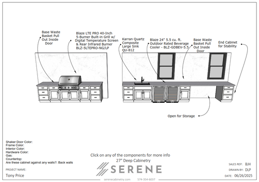 Custom Kitchen Deposit for Tony Price