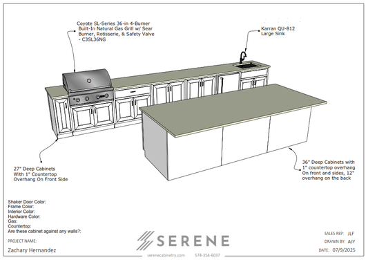 Custom Kitchen for Zachary Hernandez - 50% Down