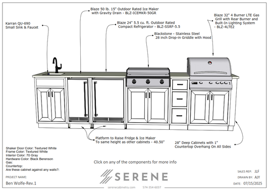 Custom Kitchen for Ben Wolfe - 50% Down