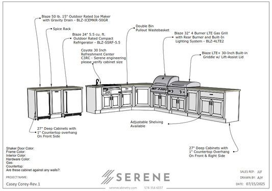 Custom Kitchen for Rushing Remodels (Casey Corey) - 50% Down