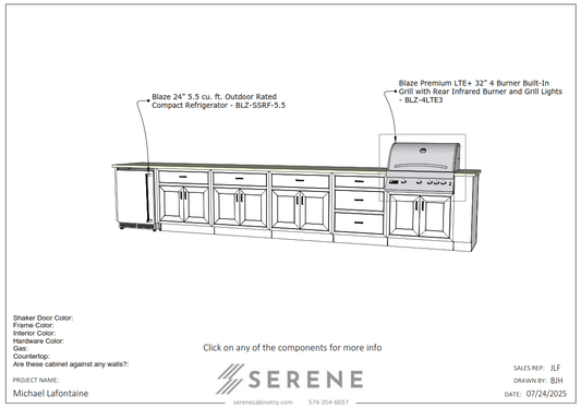 Custom Kitchen for Michael LaFontaine - 50% Down