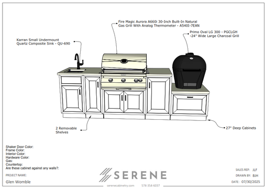 Custom Kitchen for Glen Womble - 50% Down