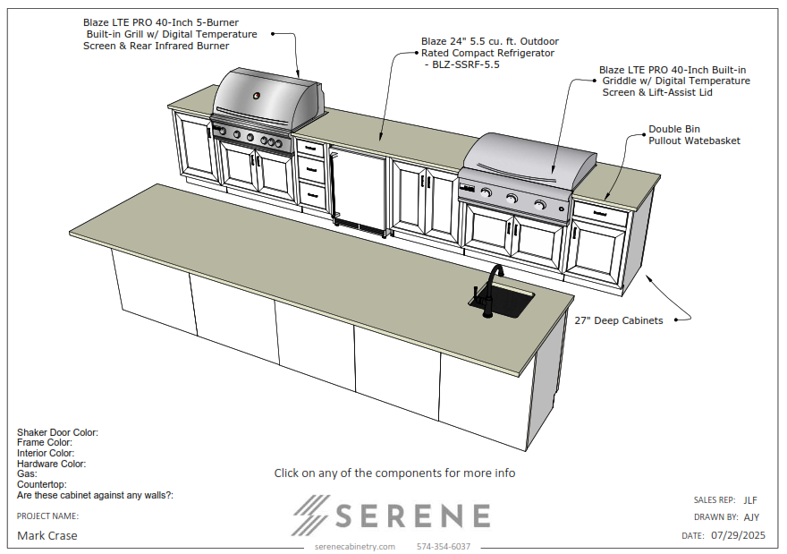 Custom Kitchen for Mark Crase - 50% Down