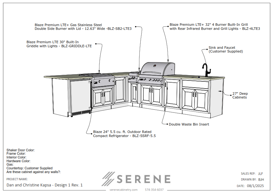 Custom Kitchen for Dan and Christine Kapsa - 50% Down