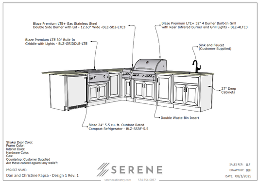 Custom Kitchen for Dan and Christine Kapsa - 50% Down