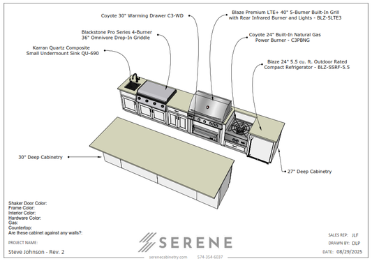 Custom Kitchen for Steve Johnson - 50% Down