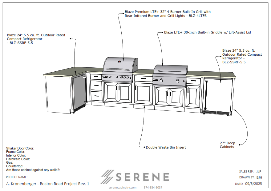 Custom Kitchen for Adam Kronenberger (Boston Road Project) - 50% Down