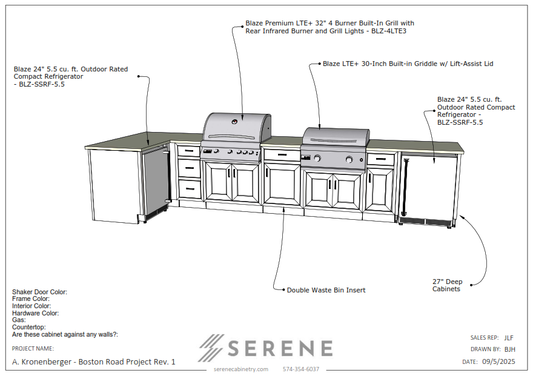 Custom Kitchen for Adam Kronenberger (Boston Road Project) - 50% Down