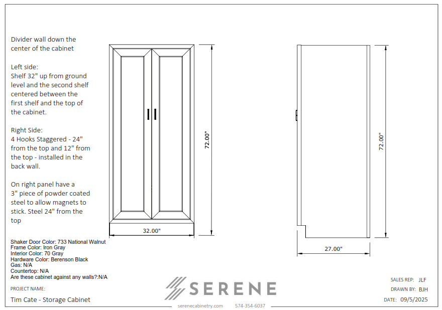 Custom Kitchen for Tim Cate (Tall Storage Cabinet) - 50% Down