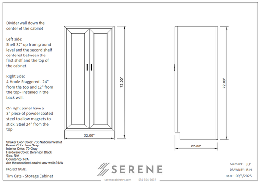 Custom Kitchen for Tim Cate (Tall Storage Cabinet) - 50% Down