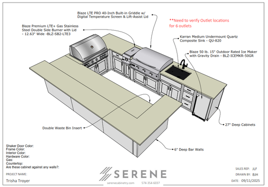 Custom Kitchen for Trisha Troyer - 50% Down