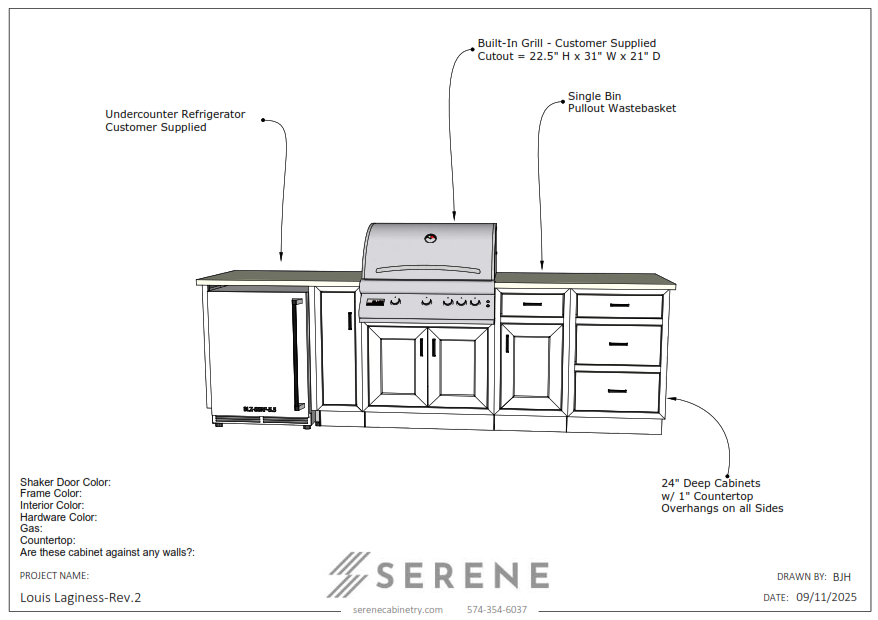 Custom Kitchen for Louis Laginess - 50% Down