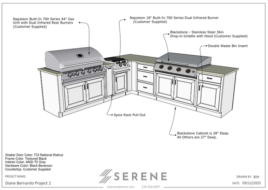 Custom Kitchen Quote for Diane Bernardo (Project 2) - 50% Down