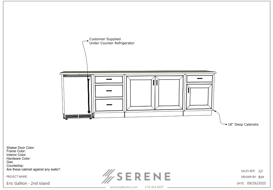 Custom Kitchen for Eric Gallion - 50% Down
