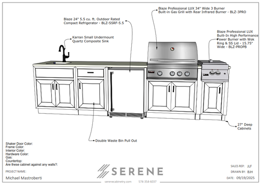 Custom Kitchen for Mike Mastroberti - 50% Down