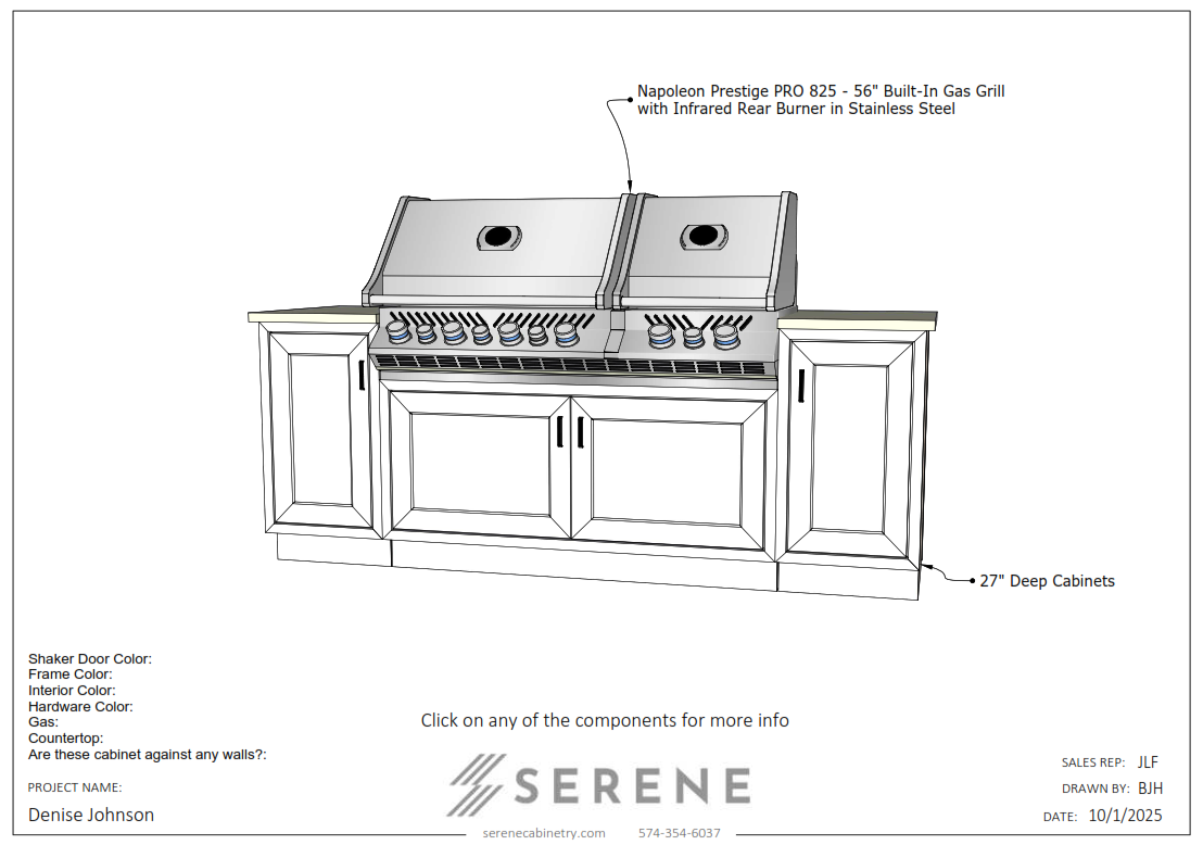 Custom Kitchen for Denise Johnson - 50% Down