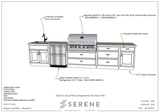 Custom Kitchen for Bryan Dempsey (Round 3) - 50% Down