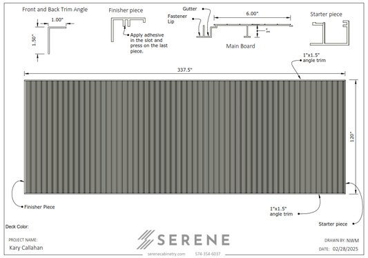 Custom Deck Material for Kary Callahan - 50% Down