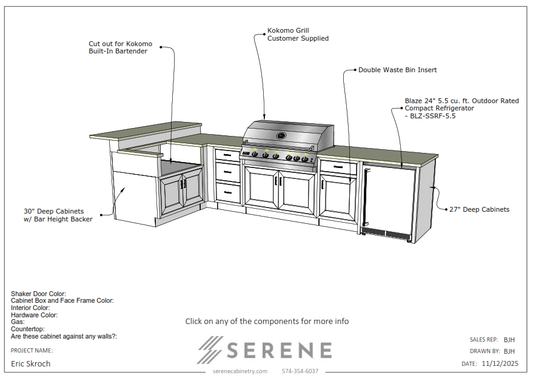Custom Kitchen for Eric Skroch - 50% Down