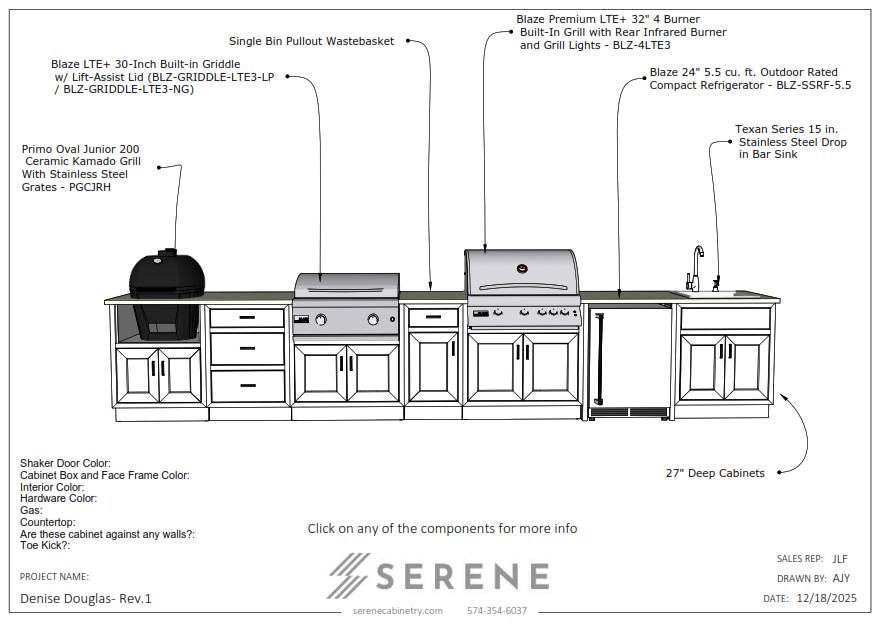 Custom Kitchen for Denise Douglas - 50% Down