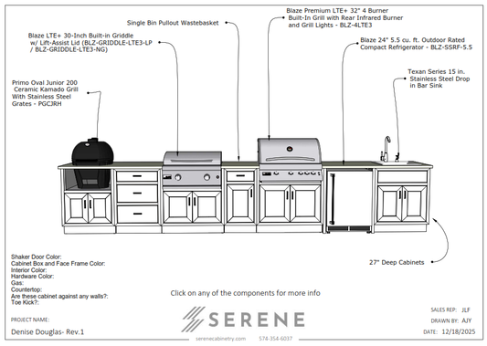 Custom Kitchen for Denise Douglas - 50% Down