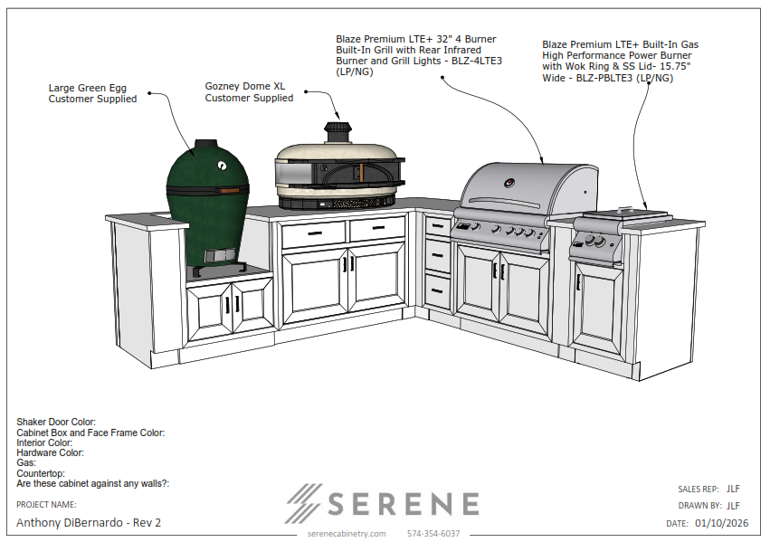 Custom Kitchen for Anthony DiBernardo - 50% Down