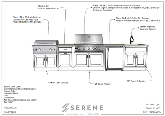 Custom Kitchen for Paul Paglia - 50% Down