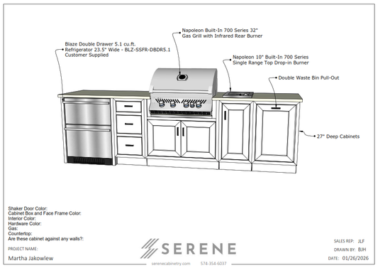 Custom Kitchen for Martha Jakowlew - 50% Down