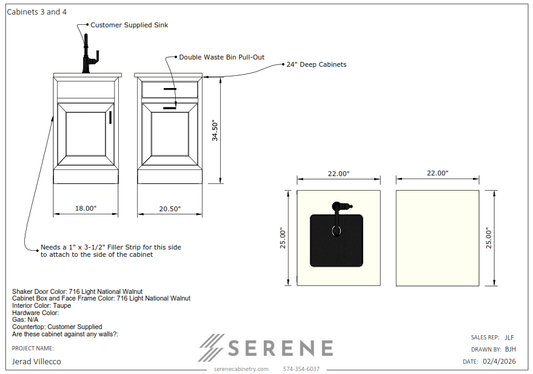 Custom Kitchen for Jerad Villecco - 50% Down