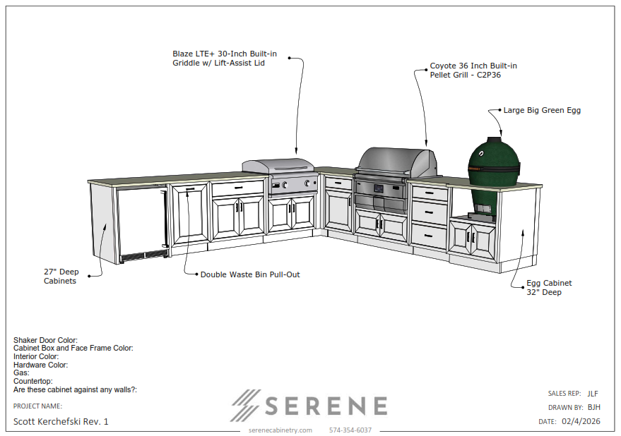 Custom Kitchen for Scott Kerchefski - 50% Down