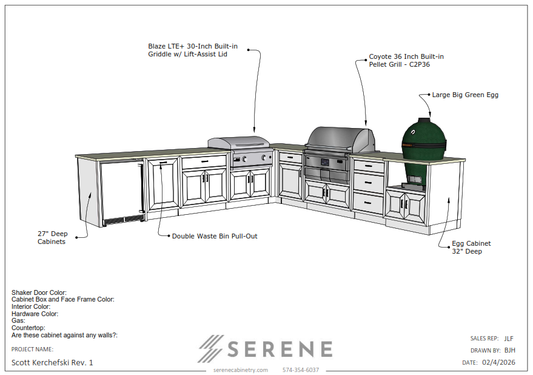 Custom Kitchen for Scott Kerchefski - 50% Down