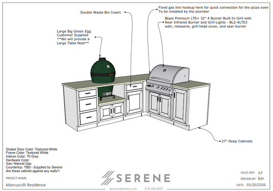Custom Kitchen for Milestone Construction (Marcuccilli Residence) - 50% Down