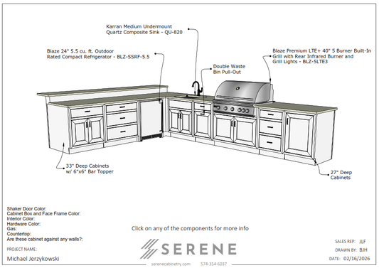 Custom Kitchen for Michael Jerzykowski - 50% Down