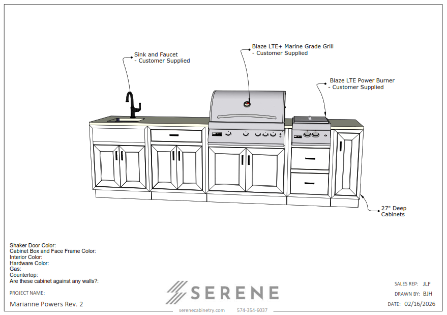 Custom Kitchen for Marianne Powers - 50% Down