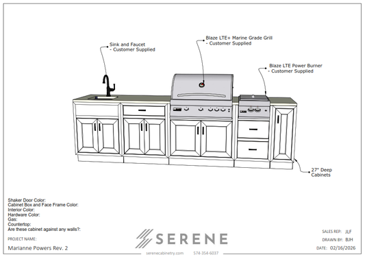 Custom Kitchen for Marianne Powers - 50% Down