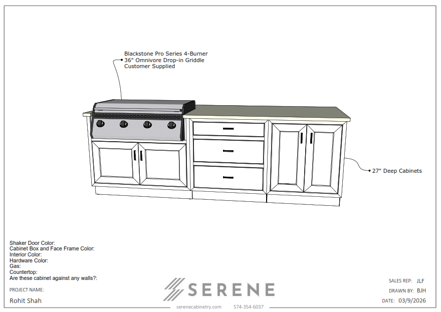 Custom Kitchen for Rohit Shah - 50% Down