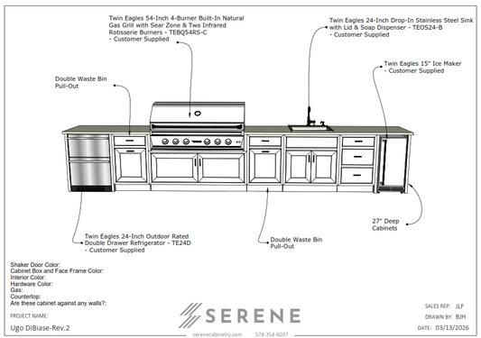 Custom Kitchen for Ugo DiBiase - 50% Down