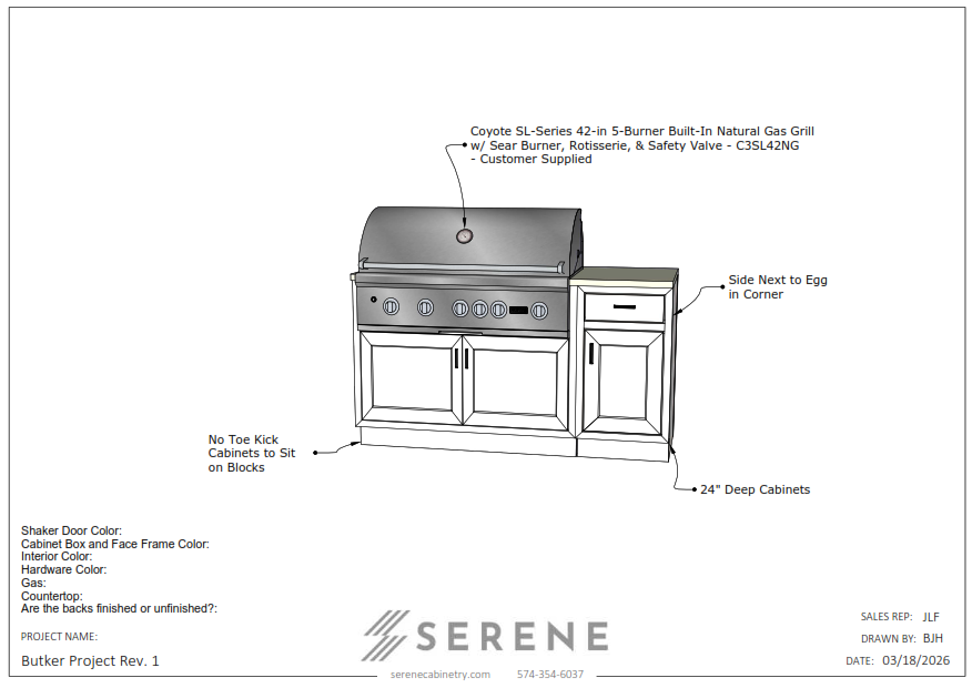 Custom Kitchen for King of Backyard Bling (Butker Job) - 50% Down