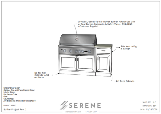 Custom Kitchen for King of Backyard Bling (Butker Job) - 50% Down