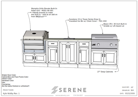 Custom Kitchen for Kyle Walby - 50% Down
