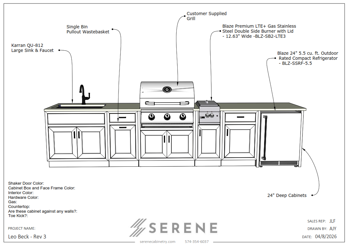 Custom Kitchen for Leo Beck - 50% Down