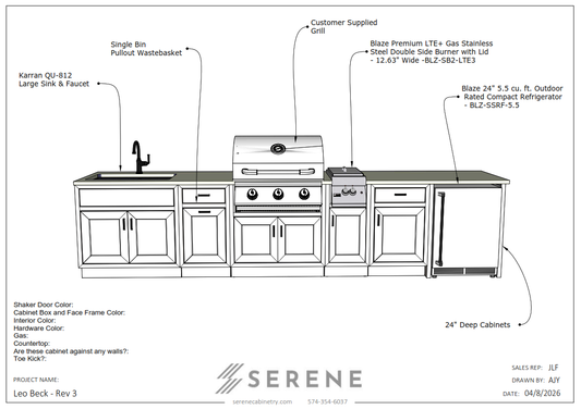 Custom Kitchen for Leo Beck - 50% Down