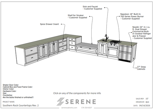 Custom Kitchen for Southern Rock Countertops - 50% Down
