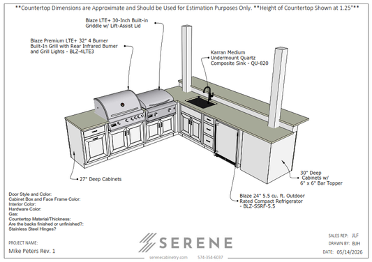 Custom Kitchen for Mike Peters - 50% Down