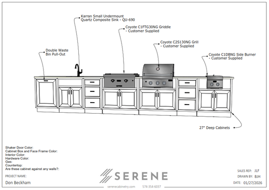 Custom Kitchen for Don Beckham - 50% Down