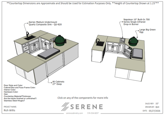 Custom Kitchen for Rich Willis - 50% Down