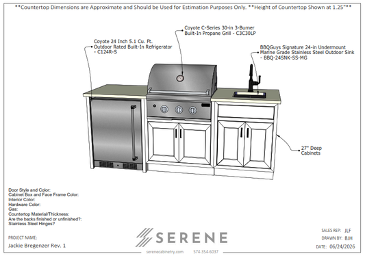 Custom Kitchen for Jackie Bregenzer - 50% Down