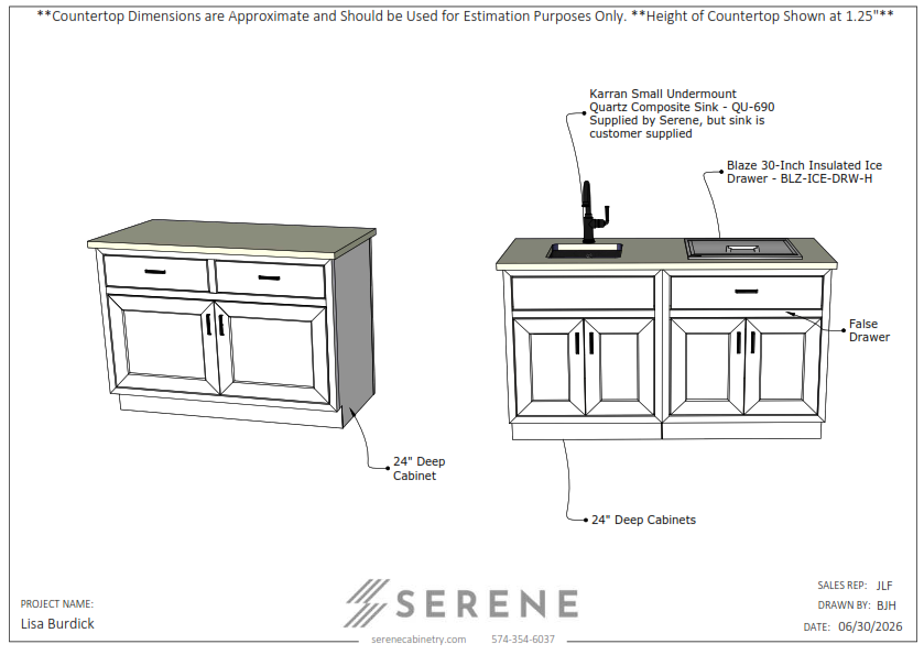 Custom Kitchen for Lisa Burdick - 50% Down
