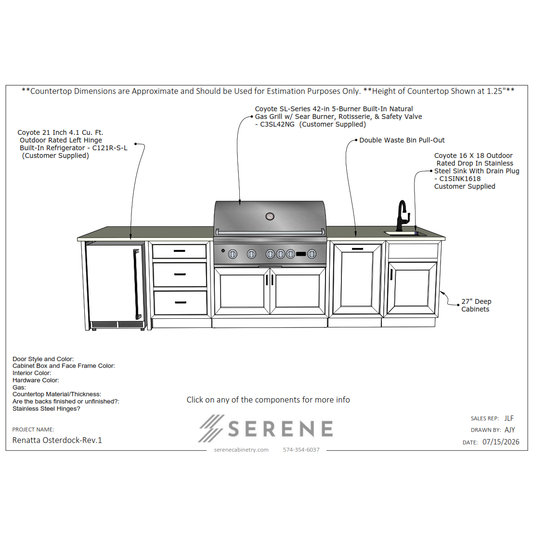 Custom Kitchen for Renatta Osterdock - 50% Down